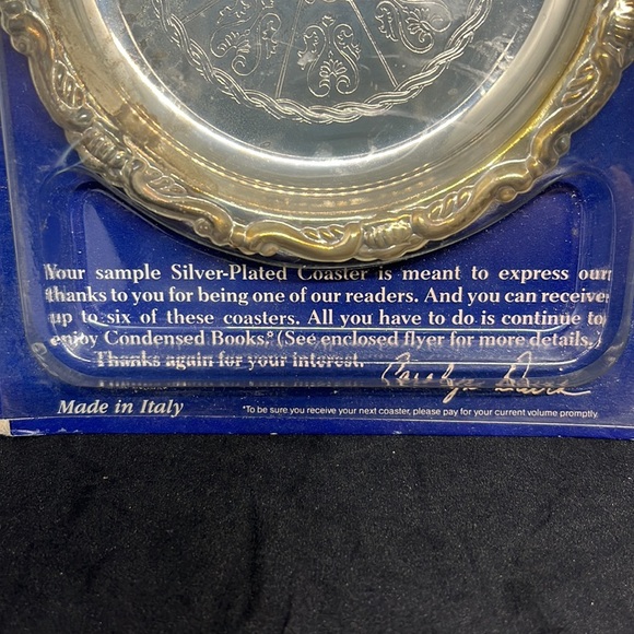 Silver Plated Metal Coaster Reader's Digest Italy - Picture 2 of 4